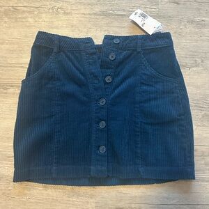 NWT Forever 21 Dark Blue Corduroy Mini Skirt